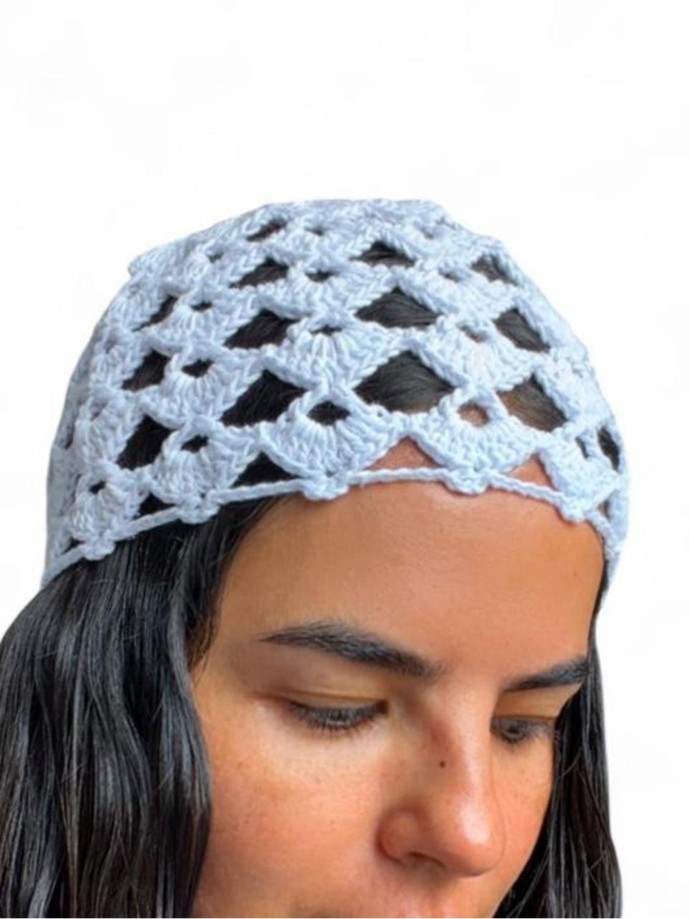 Handmade crochet cap in white